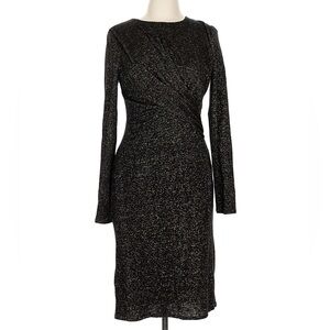 W by Worth Shimmering Black Long Sleeve Dress